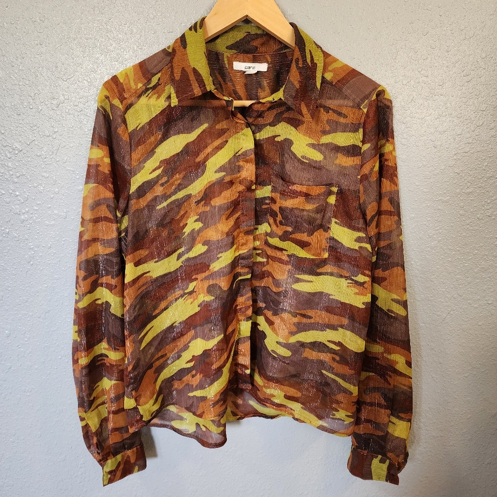 Bar III Women's Camouflage Blouse- Size S